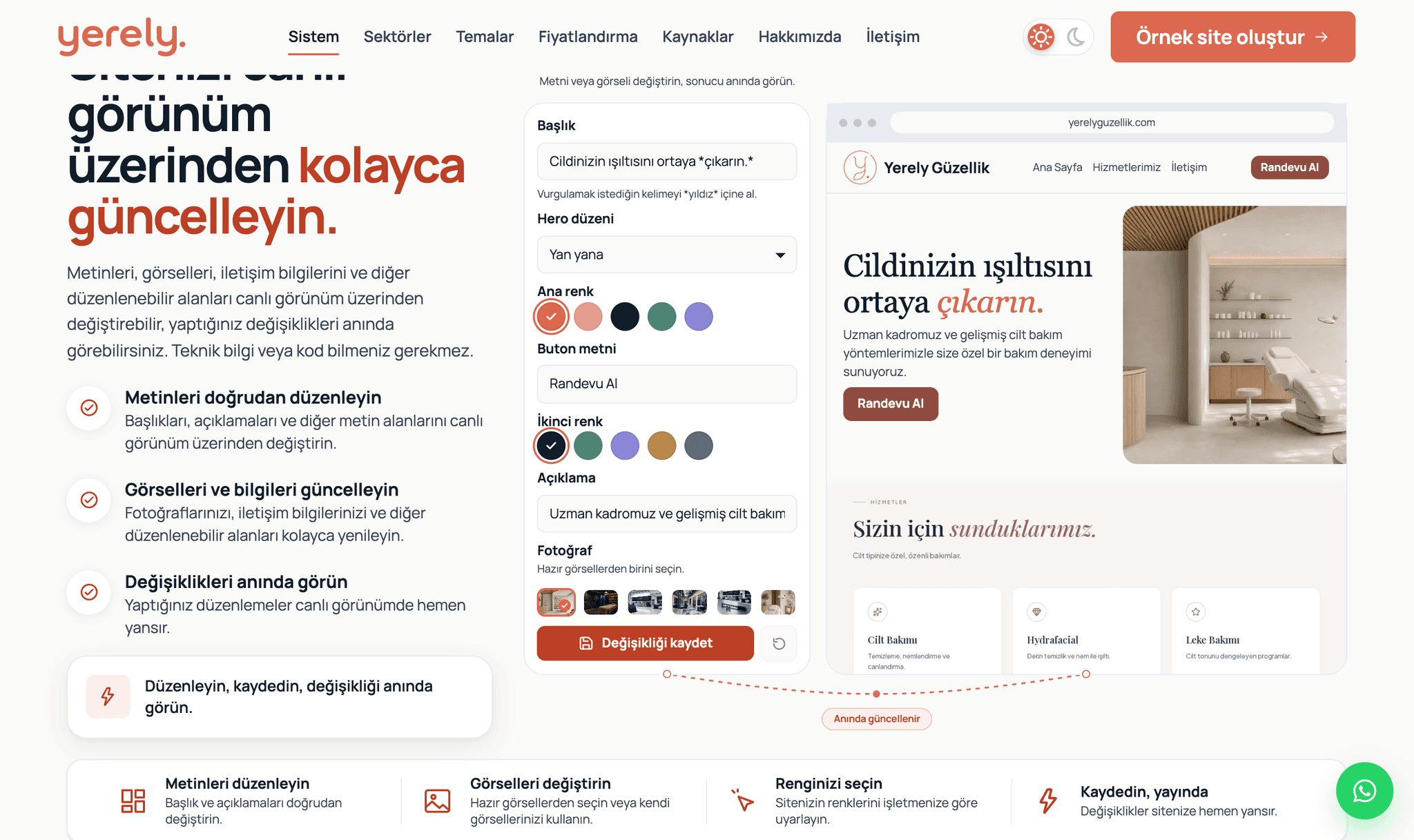 Yerely canlı düzenleme paneli
