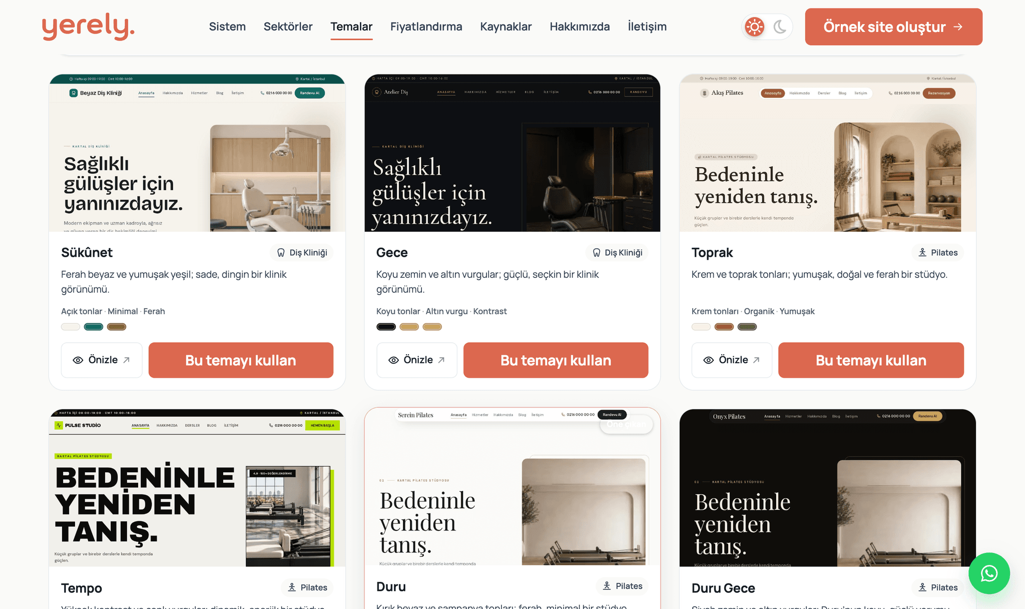 Yerely sektör temaları